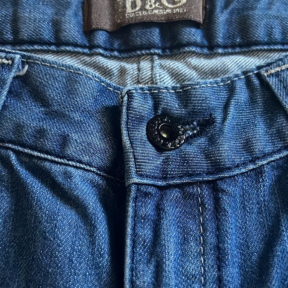 Dolce & gabbana jeans straight leg denim crystal accent buttons silver emblem - Picture 8 of 9